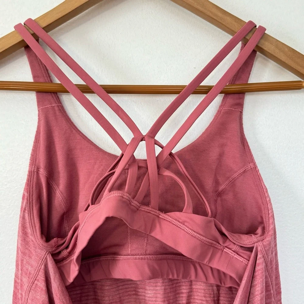 Lululemon Drapey Fit Movement to Movement 2 in 1 Sporty Tank in Cherry Sz 6 - Picture 9 of 12